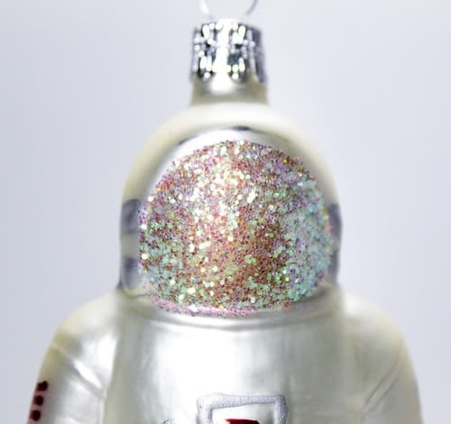Vintage Czech Republic 1999 Hand Painted Astronaut Glass Christmas Ornament - Thumbnail 2