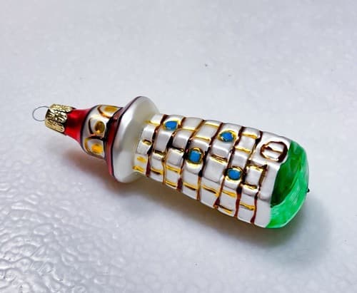 Vintage Republic Czech Lighthouse Christmas Glass Ornament - Thumbnail 4