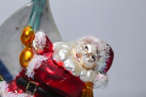 Vintage Poland Glass Surfing Santa Christmas Ornament In Original Box - Thumbnail 2