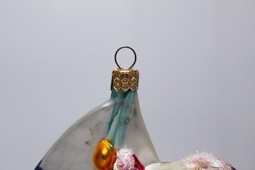 Vintage Poland Glass Surfing Santa Christmas Ornament In Original Box - Thumbnail 3