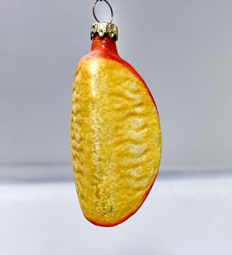 Vintage Germany Orange Fruit Wedge Christmas Glass Ornament - Thumbnail 4