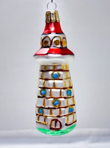 Vintage Republic Czech Lighthouse Christmas Glass Ornament - Thumbnail 6
