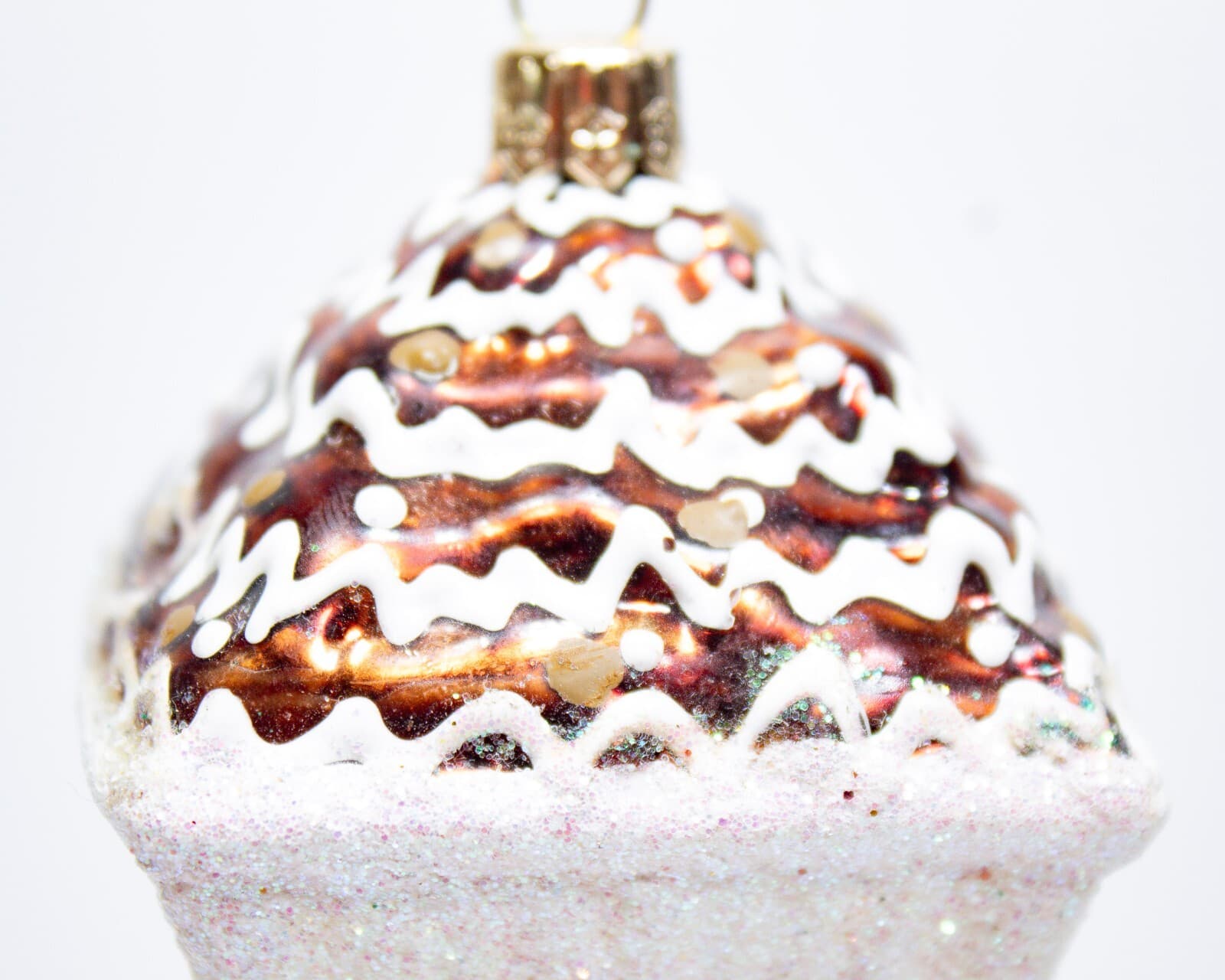 KURT ADLER Made in Poland Vintage Blown Glass Chocolate Cake Christmas Ornament - Thumbnail 2