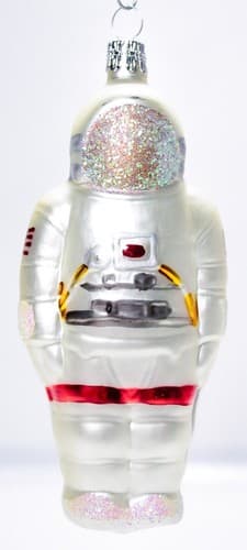 Vintage Czech Republic 1999 Hand Painted Astronaut Glass Christmas Ornament - Thumbnail 5