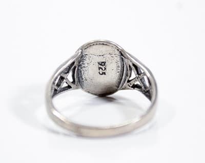 Vintage Sterling Silver 925 Natural Hematite Ring Size 6 - Thumbnail 3