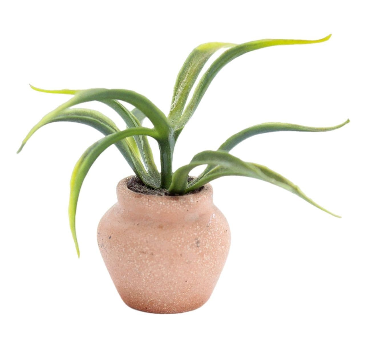 Vintage Dollhouse Miniature House Plant Accessory In Pottery Pot 1:12 - Image 1