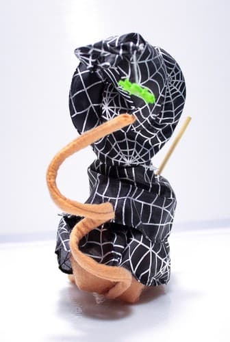 Vintage 2012 ANNALEE Mobilitee SPIDER WEB WITCH MOUSE Halloween Artisan Doll 9" - Thumbnail 5