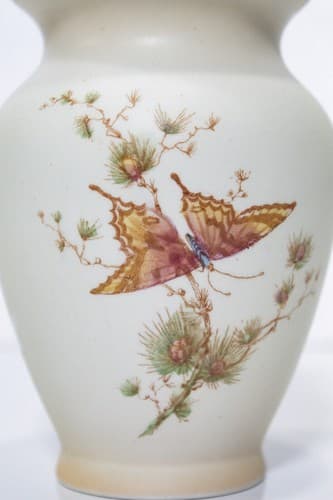 CROWN DUCAL WARE England Porcelain Bird & Flower Motif Vase - Thumbnail 5