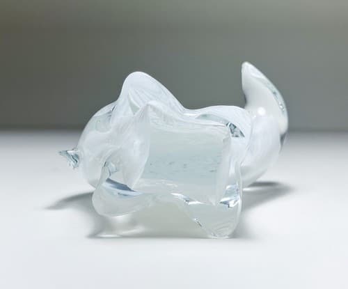Vintage Art Glass Heavy Polar Bear Animal Sculpture Figure Paperweight - Thumbnail 3