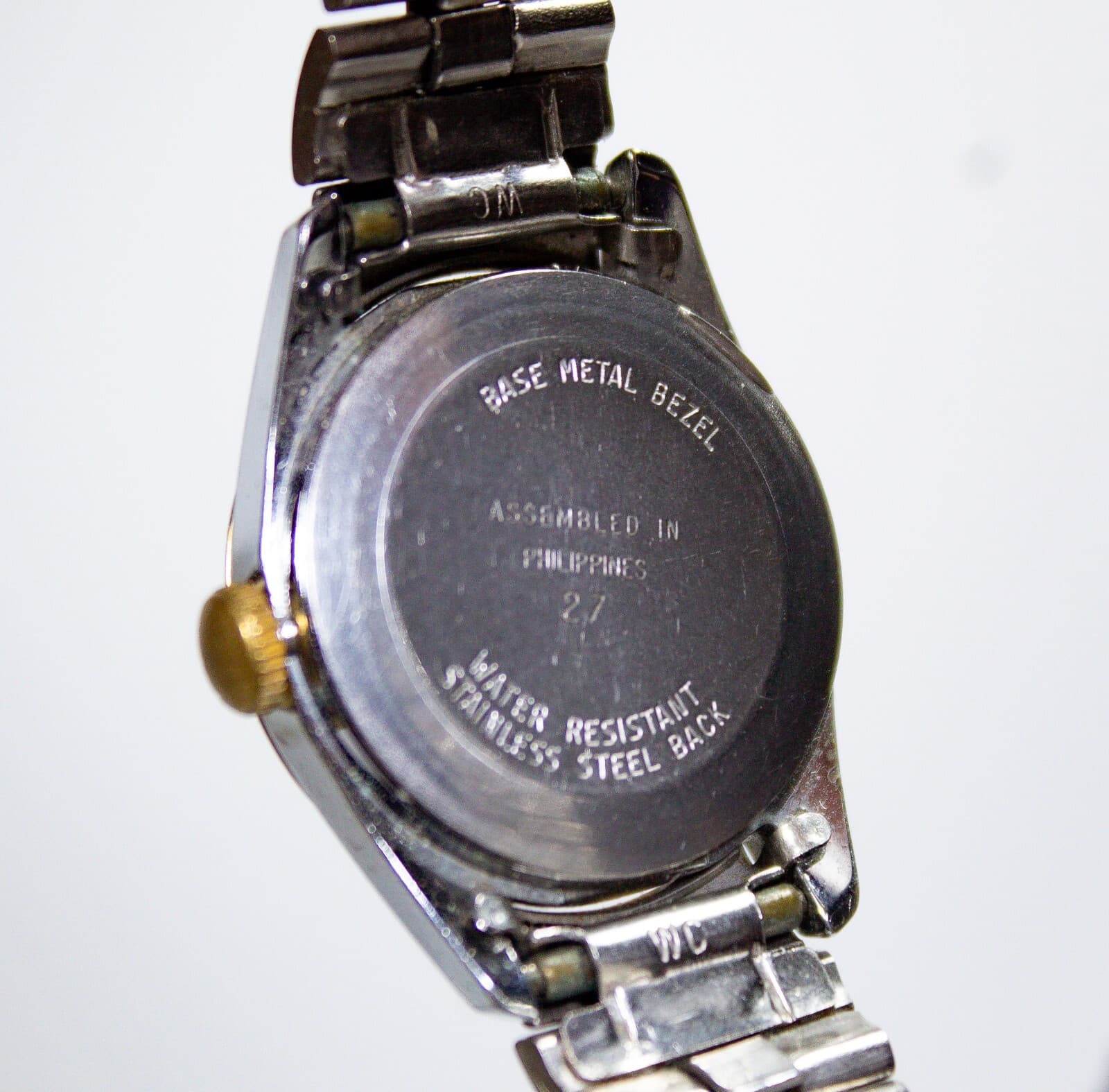 Vtg 1970's Timex President Date Silver Gold Two Tone W.R. Ladies Watch - Thumbnail 5