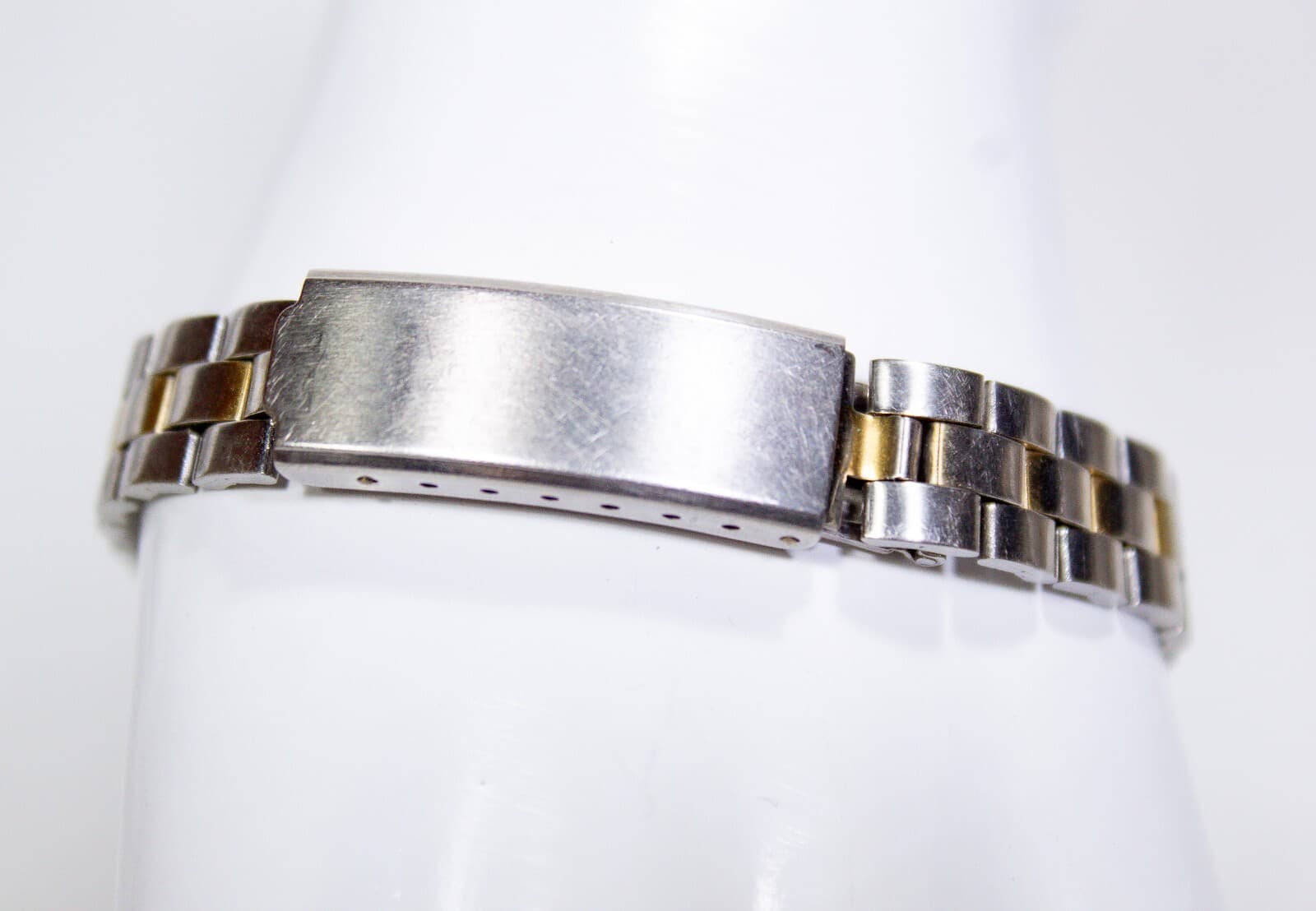 Vtg 1970's Timex President Date Silver Gold Two Tone W.R. Ladies Watch - Thumbnail 4