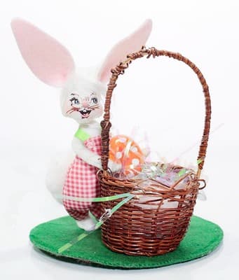 2010 ANNALEE MOBILITEE "Easter Basket Bunny" Artisan Easter Doll 5" - Image 1