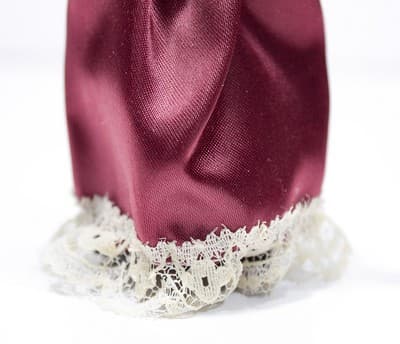 Dollhouse Miniature Doll Porcelain Silk & Laced Dress Victorian Style Vintage 5" - Thumbnail 4