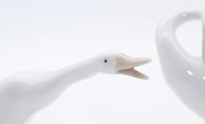 Set of 2 Vintage LLADRO Spain Geese Birds Porcelain Glazed Figurines - Thumbnail 3