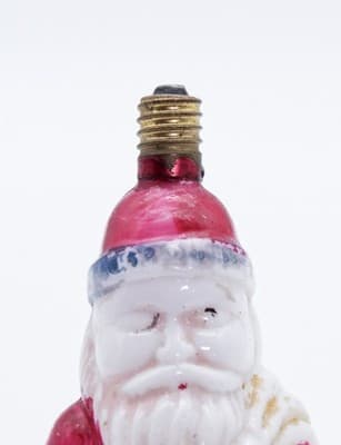 Vintage Milk Glass Hand Painted Santa Claus Christmas Light Bulb - Thumbnail 7