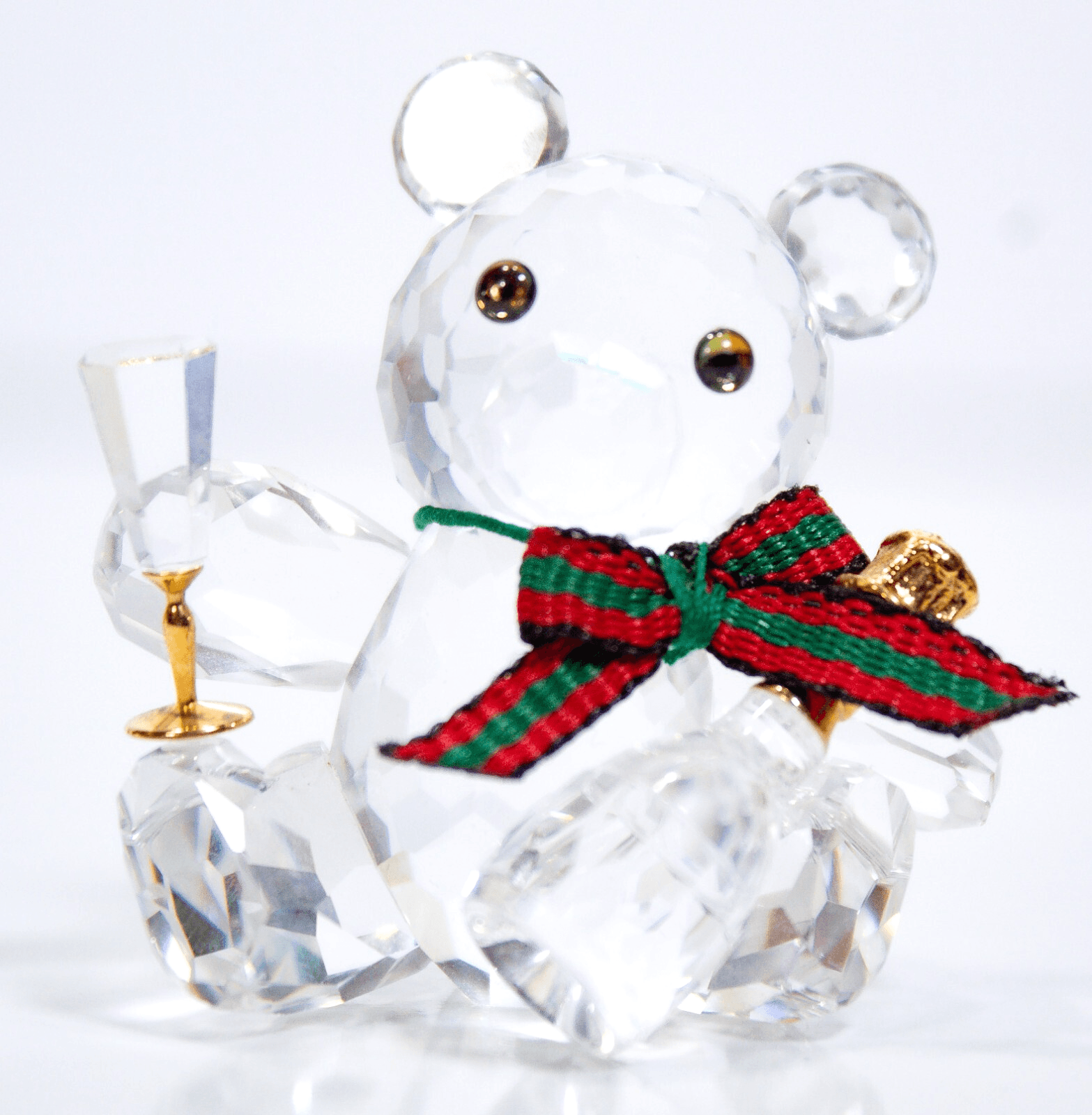 SWAROVSKI RETIRED Crystal Kris Bear Champagne Celebration Miniature Figurine - Image 1