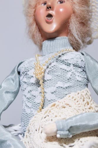 BYER'S CHOICE Carolers Victorian Sitting Lady on Wicker Chair Christmas Figure - Thumbnail 3