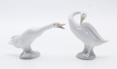 Set of 2 Vintage LLADRO Spain Geese Birds Porcelain Glazed Figurines - Thumbnail 6