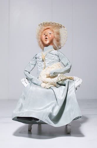 BYER'S CHOICE Carolers Victorian Sitting Lady on Wicker Chair Christmas Figure - Image 1