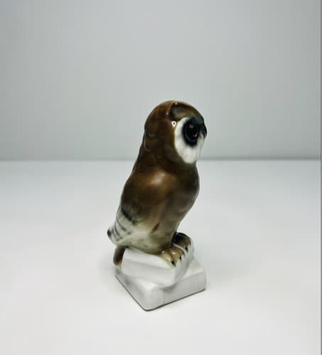 Vintage West Germany Hand Painted Porcelain Owl Figurine - Thumbnail 6