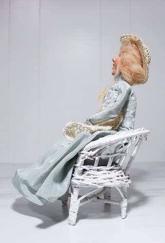 BYER'S CHOICE Carolers Victorian Sitting Lady on Wicker Chair Christmas Figure - Thumbnail 5