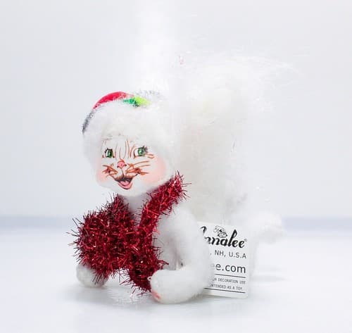 Vtg 2013 ANNALEE Mobilitee SILVER SPARKLE KITTY Christmas Artisan Doll 4" w/Tag - Thumbnail 7