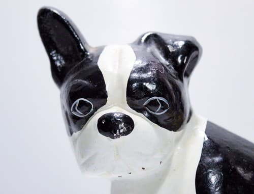 Vintage Cast Iron Boston Terrier One Sided Hand Painted Door Stop Bookend - Thumbnail 2