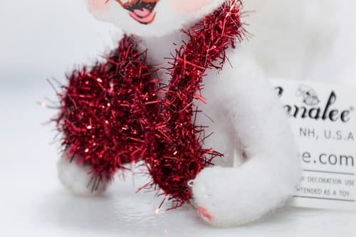 Vtg 2013 ANNALEE Mobilitee SILVER SPARKLE KITTY Christmas Artisan Doll 4" w/Tag - Thumbnail 3