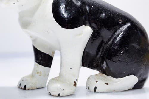 Vintage Cast Iron Boston Terrier One Sided Hand Painted Door Stop Bookend - Thumbnail 3