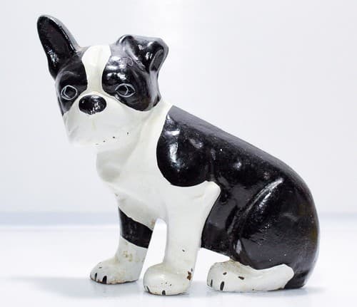 Vintage Cast Iron Boston Terrier One Sided Hand Painted Door Stop Bookend - Thumbnail 5