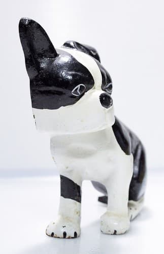 Vintage Cast Iron Boston Terrier One Sided Hand Painted Door Stop Bookend - Thumbnail 7