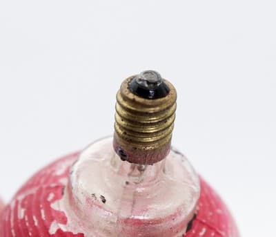 Vintage Chinese Lantern Motif Hand Painted Milk Glass Christmas Light Bulb - Thumbnail 4