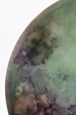 Antique LIMOGES France Hand Painted Grape & Vine Motif Large Cabinet Plate Porc - Thumbnail 3