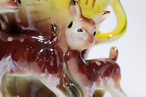 Vintage DEE BEE CO. Imports Hand Painted Japan Ceramic Fawn Deer Motif Vase - Thumbnail 3