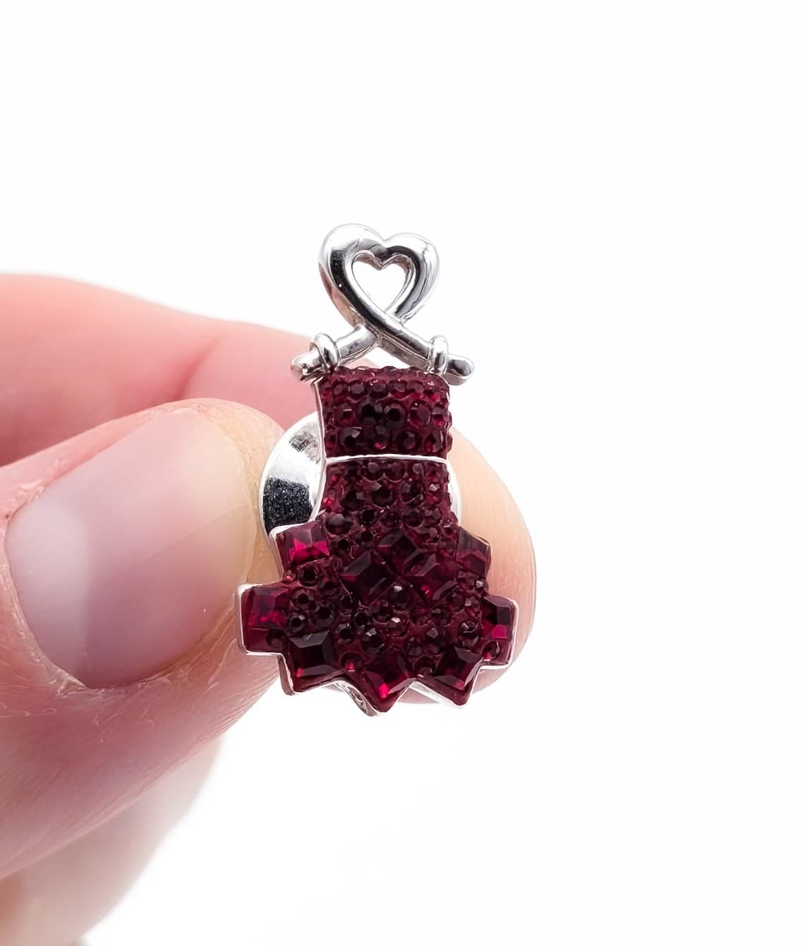 Swarovski Crystal Heart Truth Red Dress Tack Pin Heart Health Awareness - Thumbnail 2