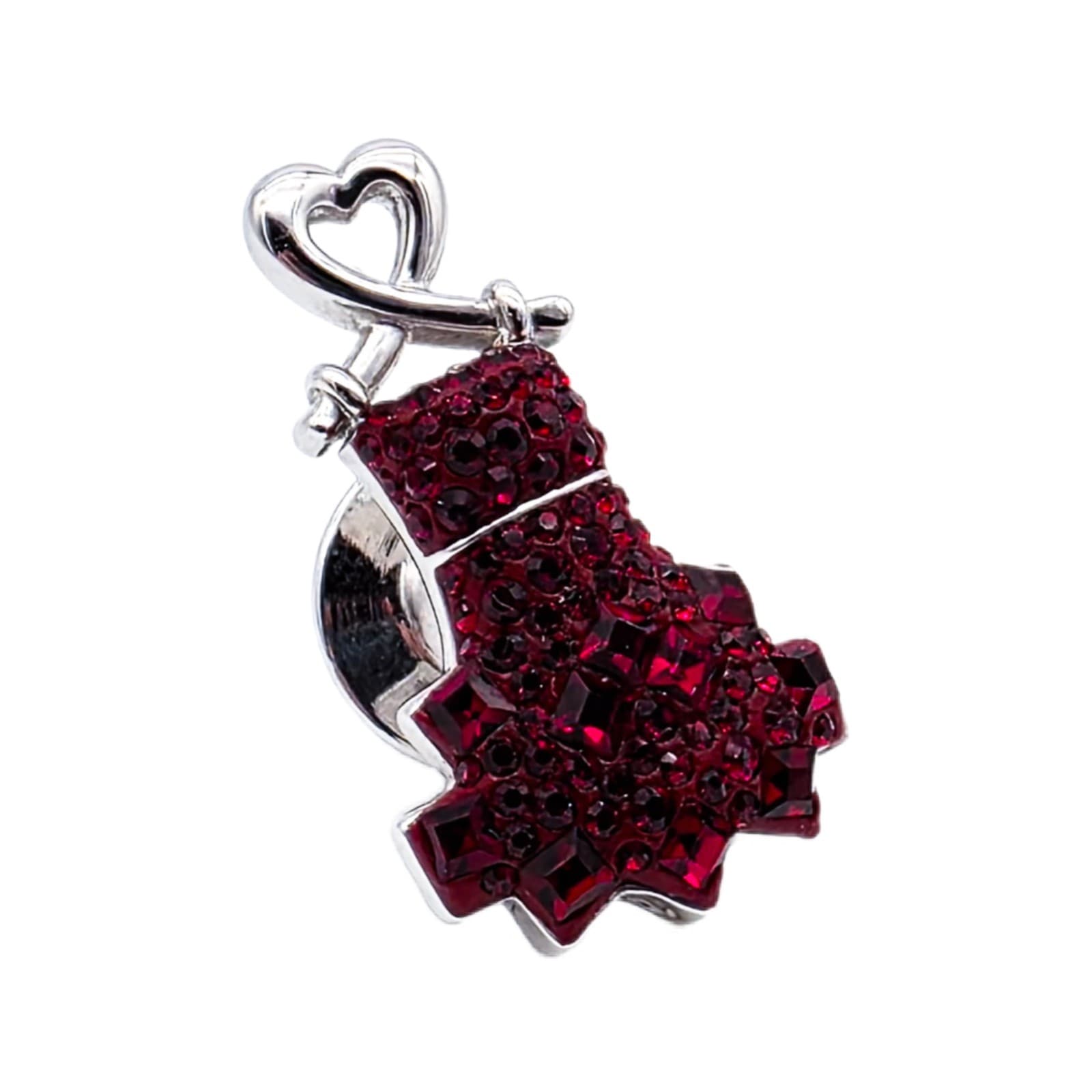 Swarovski Crystal Heart Truth Red Dress Tack Pin Heart Health Awareness - Image 1