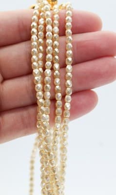 Vintage MMA RC Marked Multistrand Beaded Gold Tone Flower Clasp Chocker Necklace - Thumbnail 5