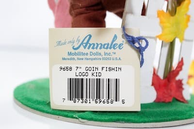 1995 ANNALEE MOBILITEE "Goin Fishin" Logo Kid Holiday Artisan Doll NWT Rare - Thumbnail 8