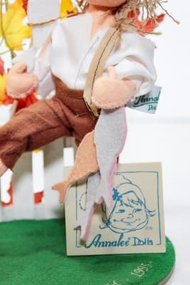 1995 ANNALEE MOBILITEE "Goin Fishin" Logo Kid Holiday Artisan Doll NWT Rare - Thumbnail 4