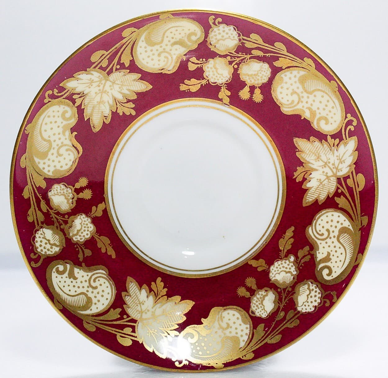 CROWN STAFFORDSHIRE Antique England Fine Bone China Red Floral Cup & Saucer - Thumbnail 6