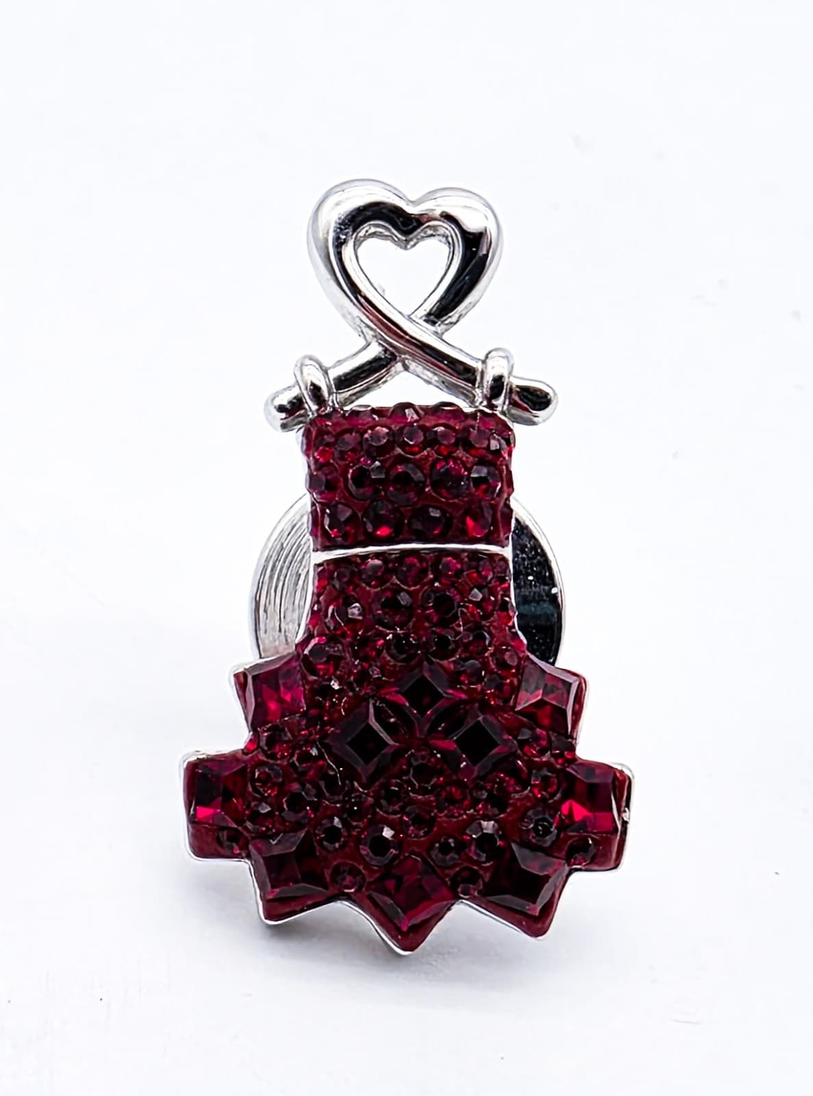 Swarovski Crystal Heart Truth Red Dress Tack Pin Heart Health Awareness - Thumbnail 6
