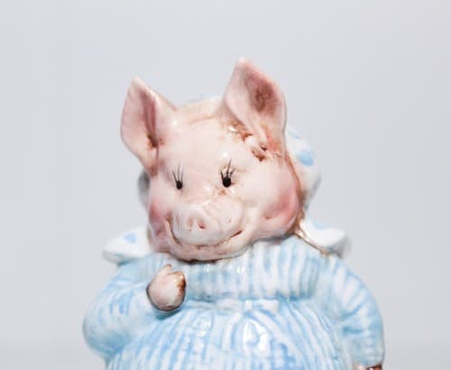 1970 England Beswick BEATRIX POTTER'S "Aunt Pettitoes" Porcelain Figurine - Thumbnail 2