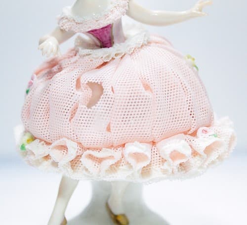 Irish Dresden MULLER VOLKSTEDT "Georgina" Ireland Lace Porcelain Dancer Figurine - Thumbnail 3