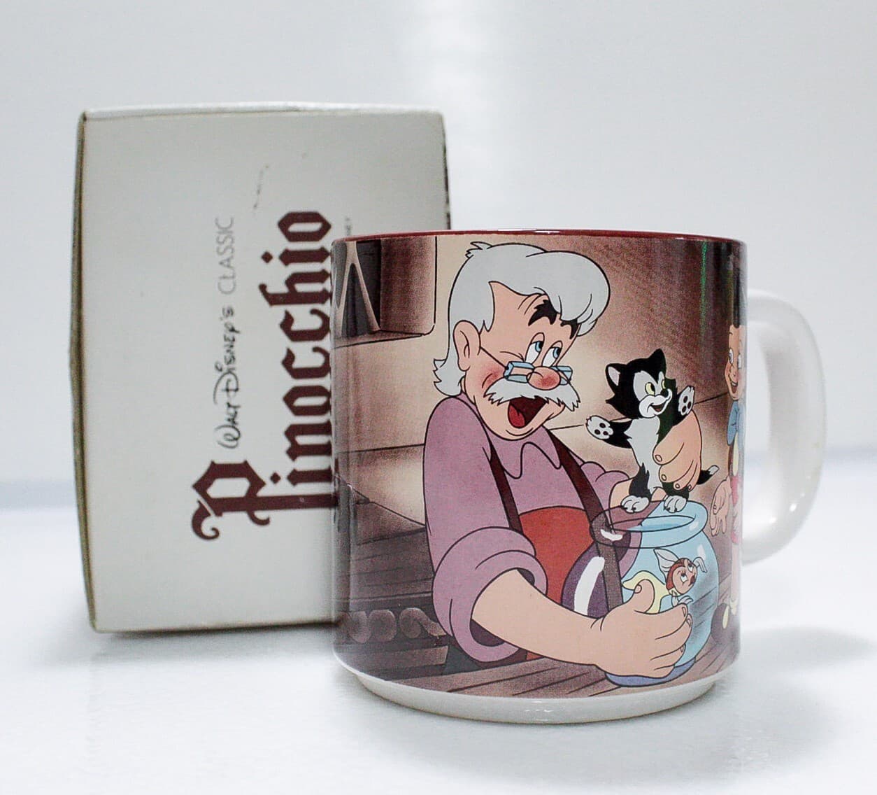 WALT DISNEY Company Pinocchio & Geppetto Porcelain Coffee Mug In Original Box - Thumbnail 2
