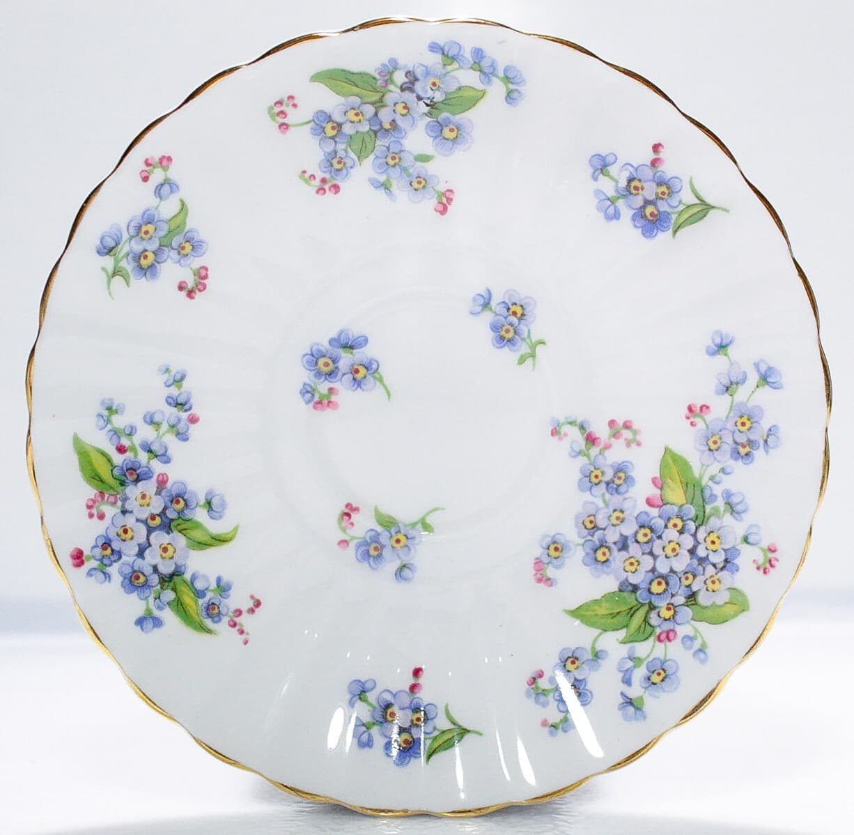 ROYAL TUSCAN Wedgwood "Forget Me Not" Fine Bone China Floral Cup & Saucer - Thumbnail 4