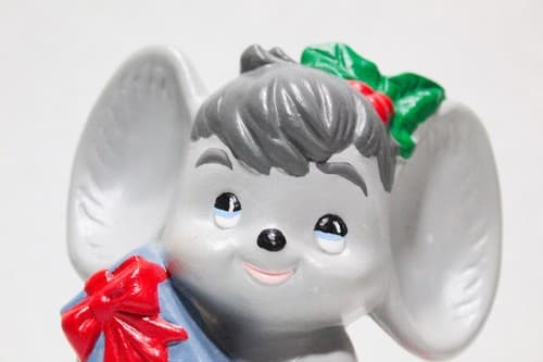 Vintage 1986 Atlantic Mold Christmas Holiday Big Ear Mouse Sculpture Figure - Thumbnail 2