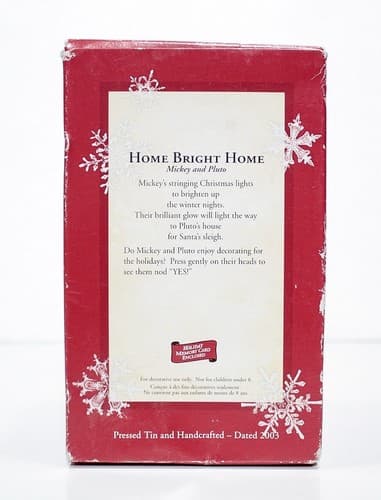 HALLMARK KEEPSAKE "Home Bright Home" Mickey & Pluto Christmas Ornament - Thumbnail 4