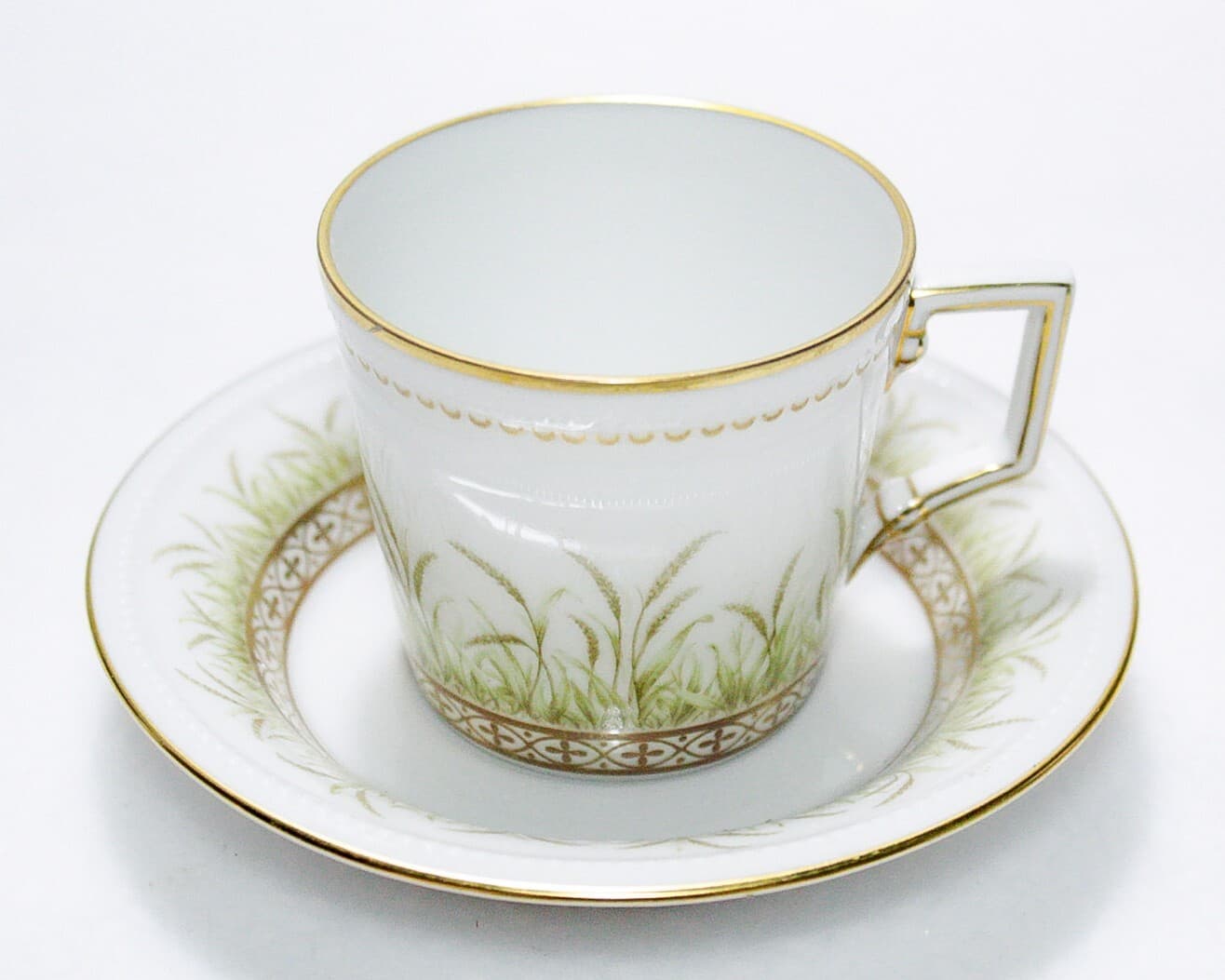KAISER Made In W. Germany Hand Painted Leaf Design Porcelain Cup & Saucer - Thumbnail 5