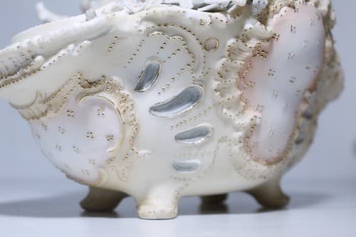 Antique Hand Painted Jeweled Bisque Hallmarked Cupid Basket Bowl - Thumbnail 8