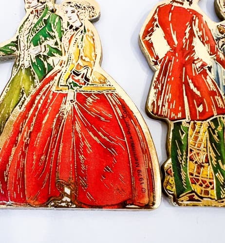 Vintage 1979 Merrimack Set of 12 Victorian Style Die Cut Christmas Ornaments - Thumbnail 6
